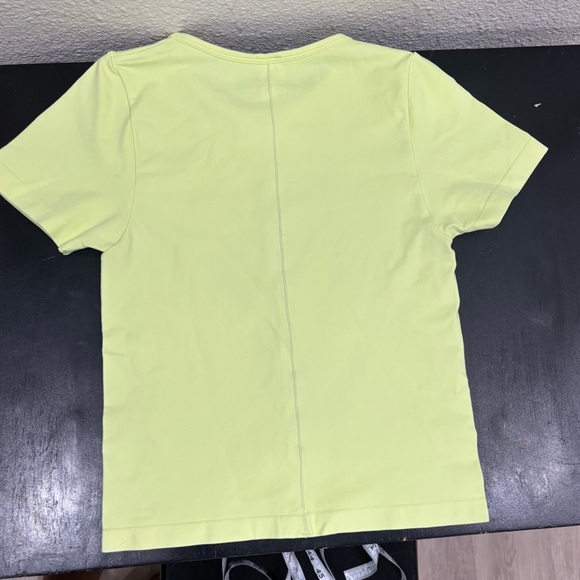 Good American Highlighter Yellow Crew Neck Short Sleeve Tee Sz 1/2 - Picture 10 of 11